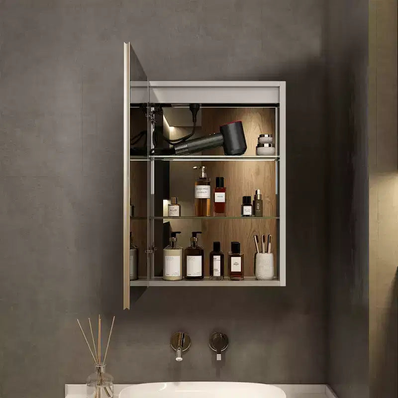 Armoire à pharmacie avec miroirs et lumières, meuble de salle de bain encastré/mural
