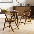 Chaise de salle à manger pliante avec cadre en bois d'hévéa, assise à lattes et dossier incurvé